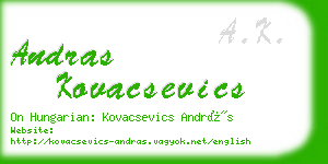 andras kovacsevics business card